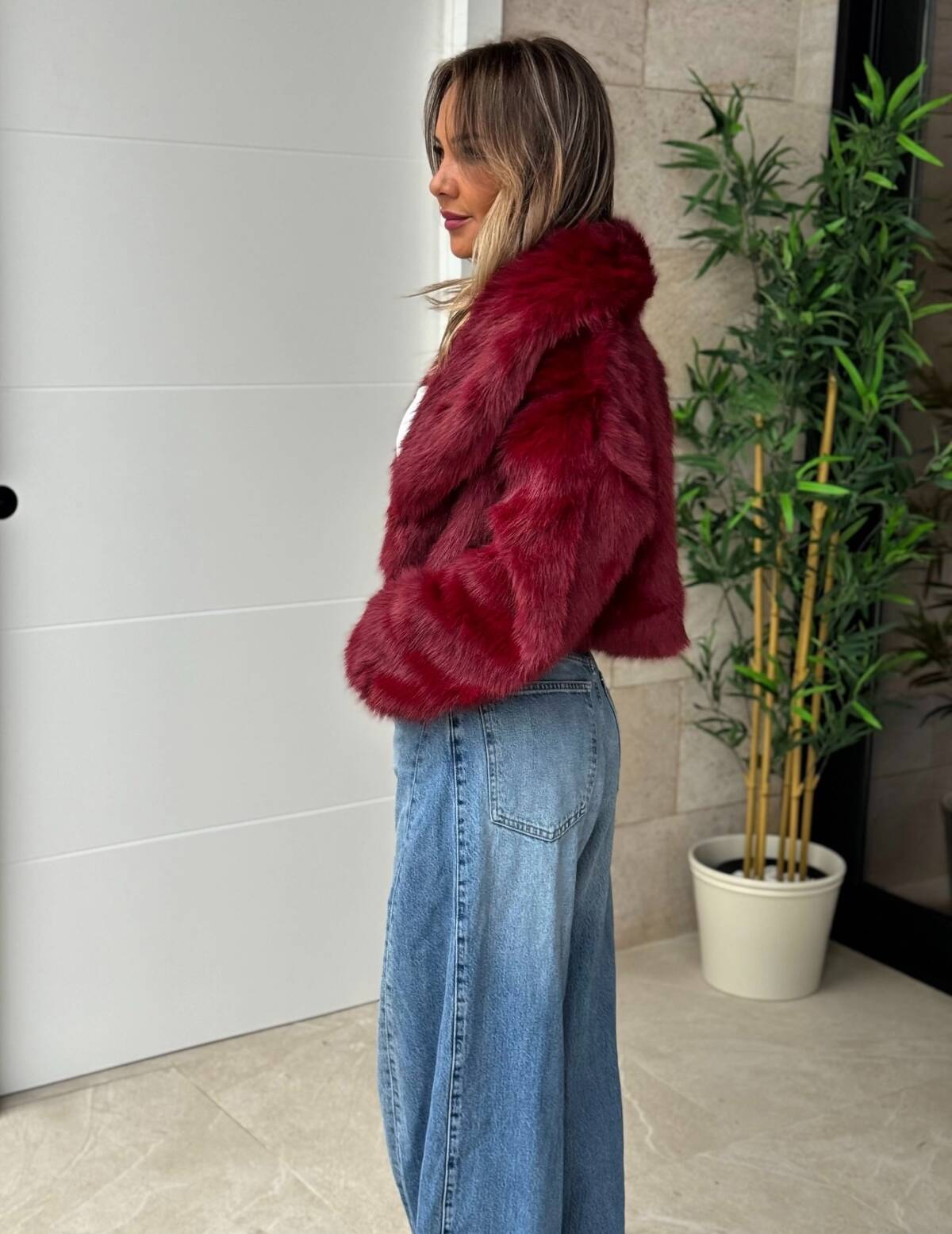 Chaqueta Corta Pelo Vino - Imagen 6