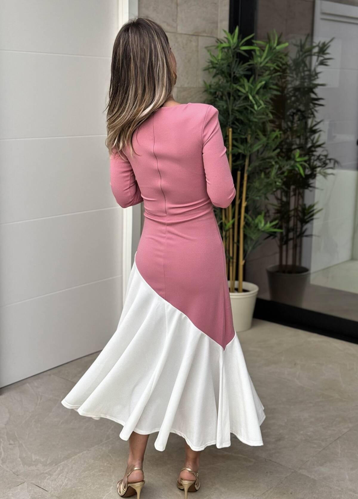 Vestido Bicolor Rosa - Imagen 4