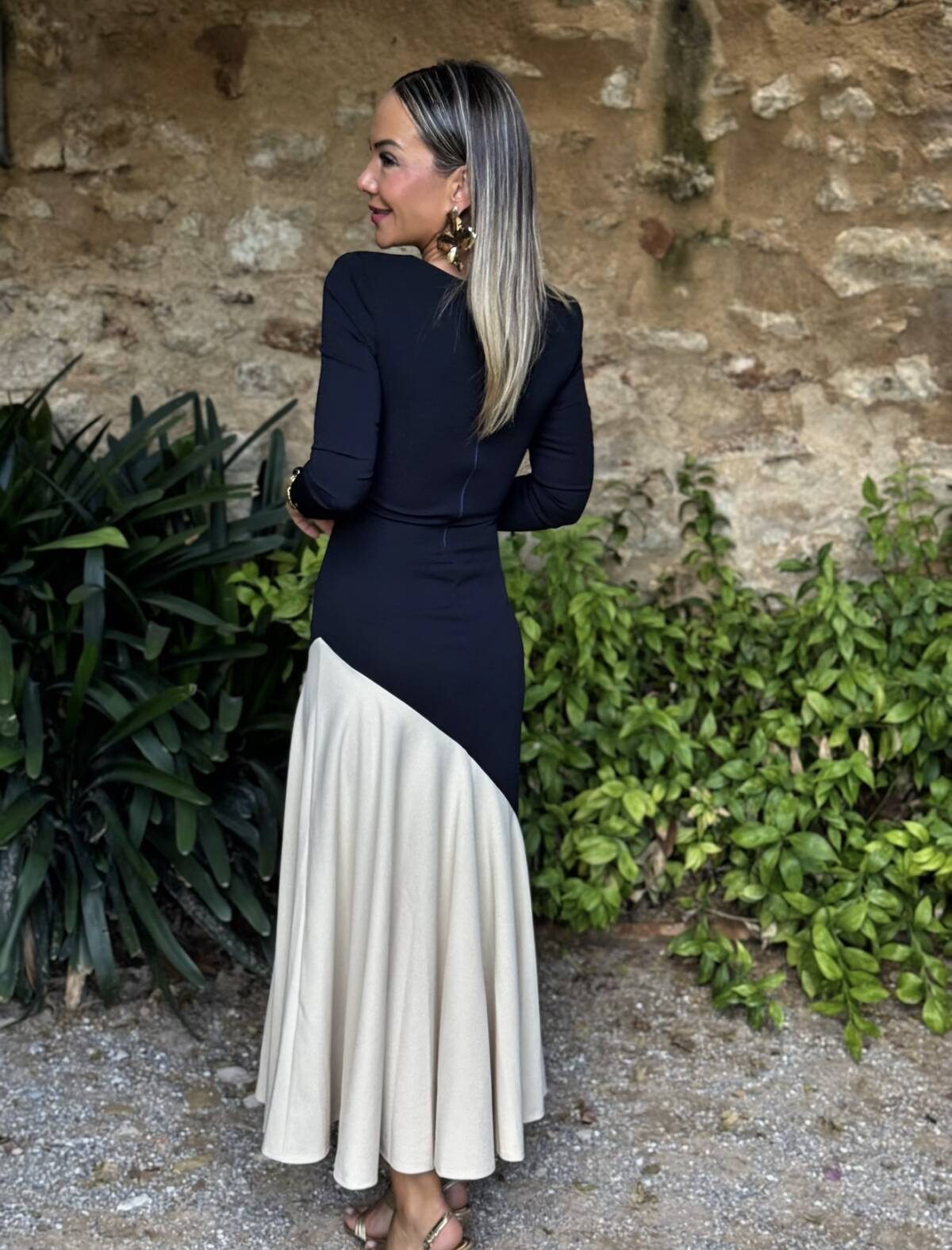 Vestido Bicolor Marino - Imagen 3