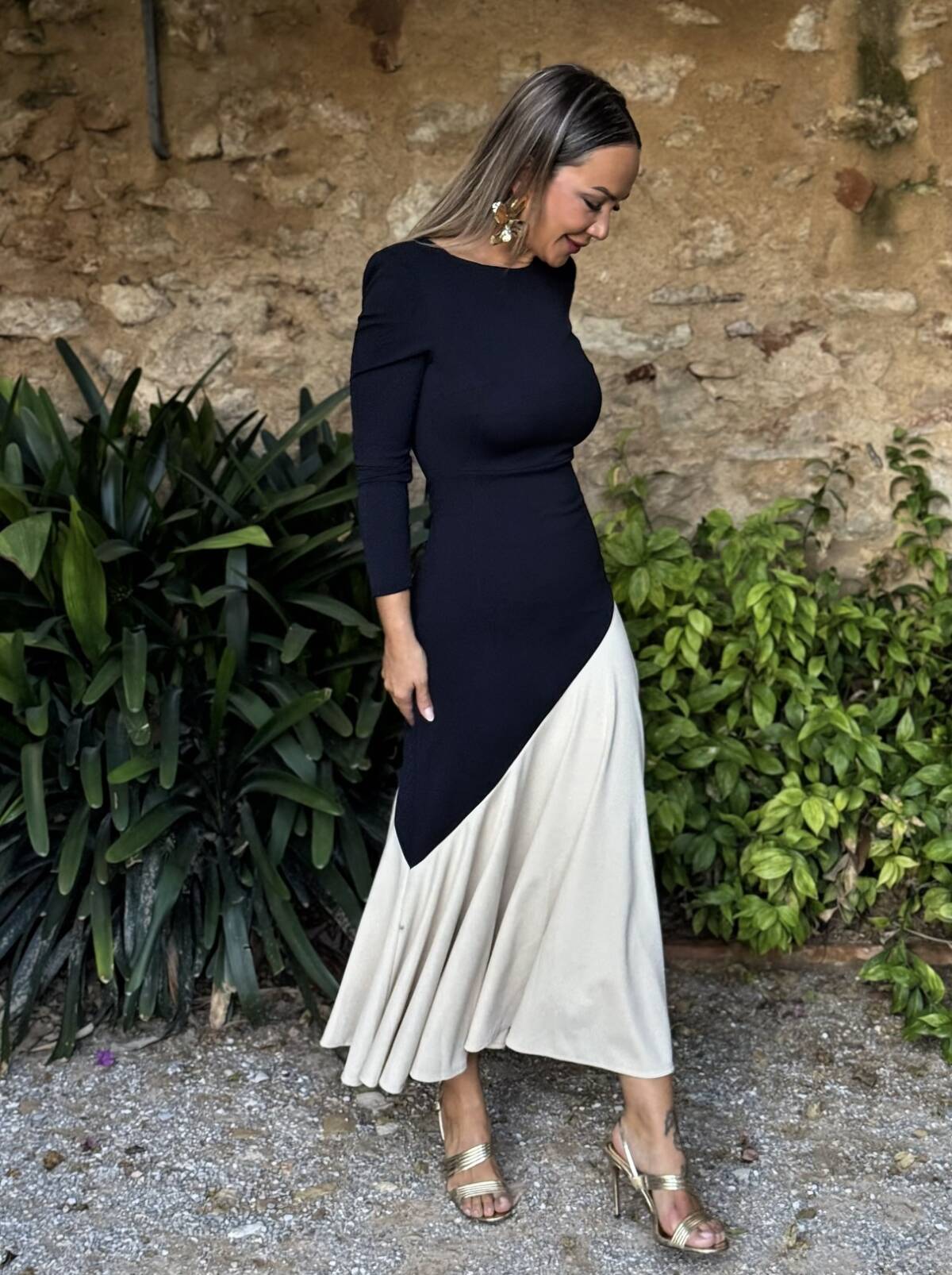 Vestido Bicolor Marino - Imagen 4