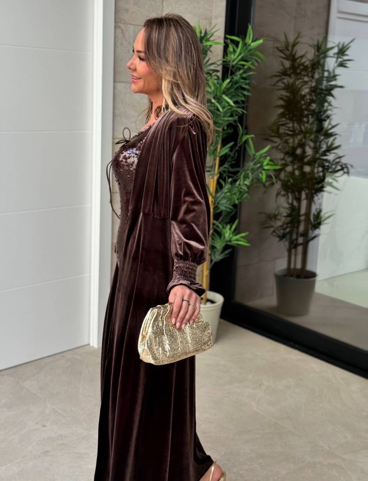 Cartera Brillo Dorada - Imagen 2