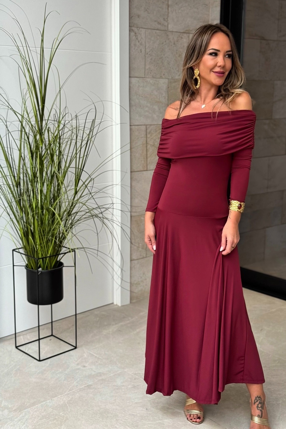 Screenshot Vestido Barco Vino - Imagen 1