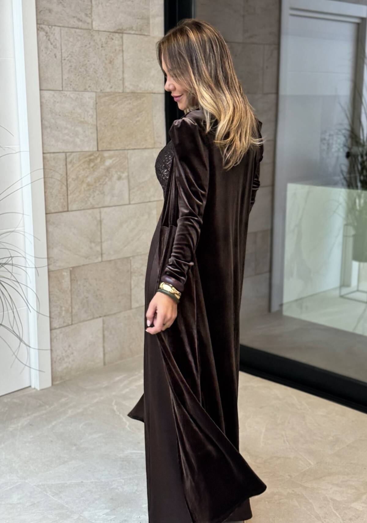 Abrigo Terciopelo Marrón - Imagen 4