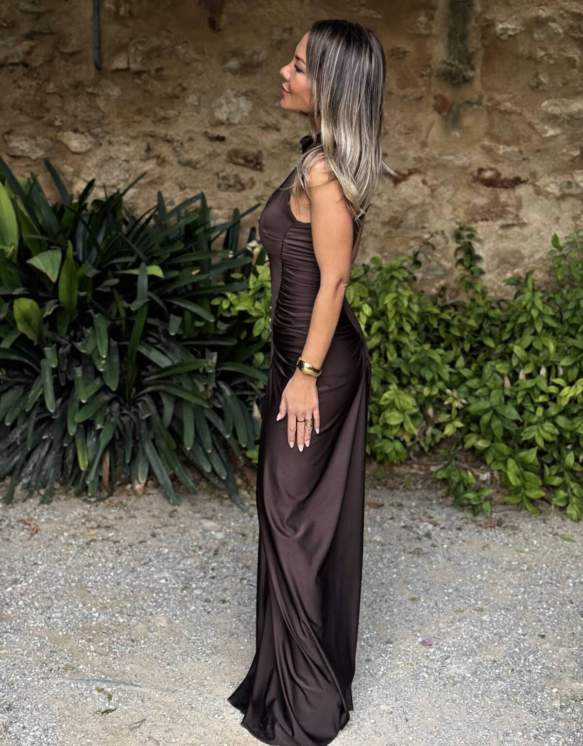 Vestido Botones Marrón - Imagen 2