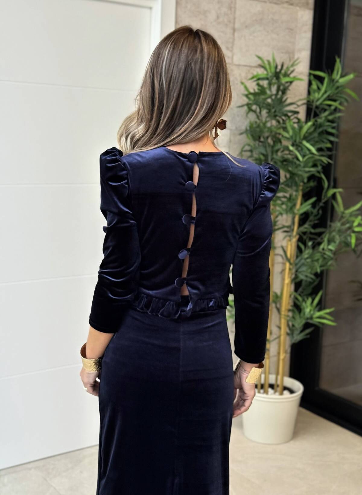 Conjunto Marian Terciopelo Marino - Imagen 3