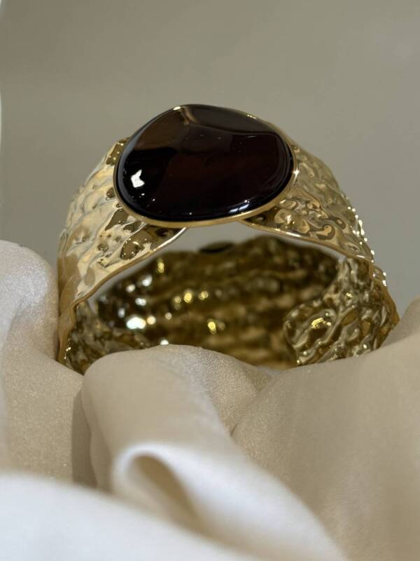 Brazalete Piedra Marrón Dorado