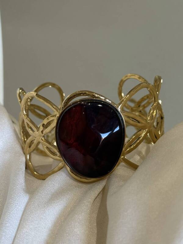 Brazalete Calado Piedra Marrón