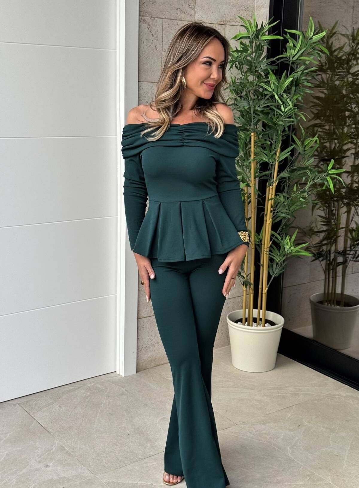 Conjunto Bardot Verde Botella - Imagen 5