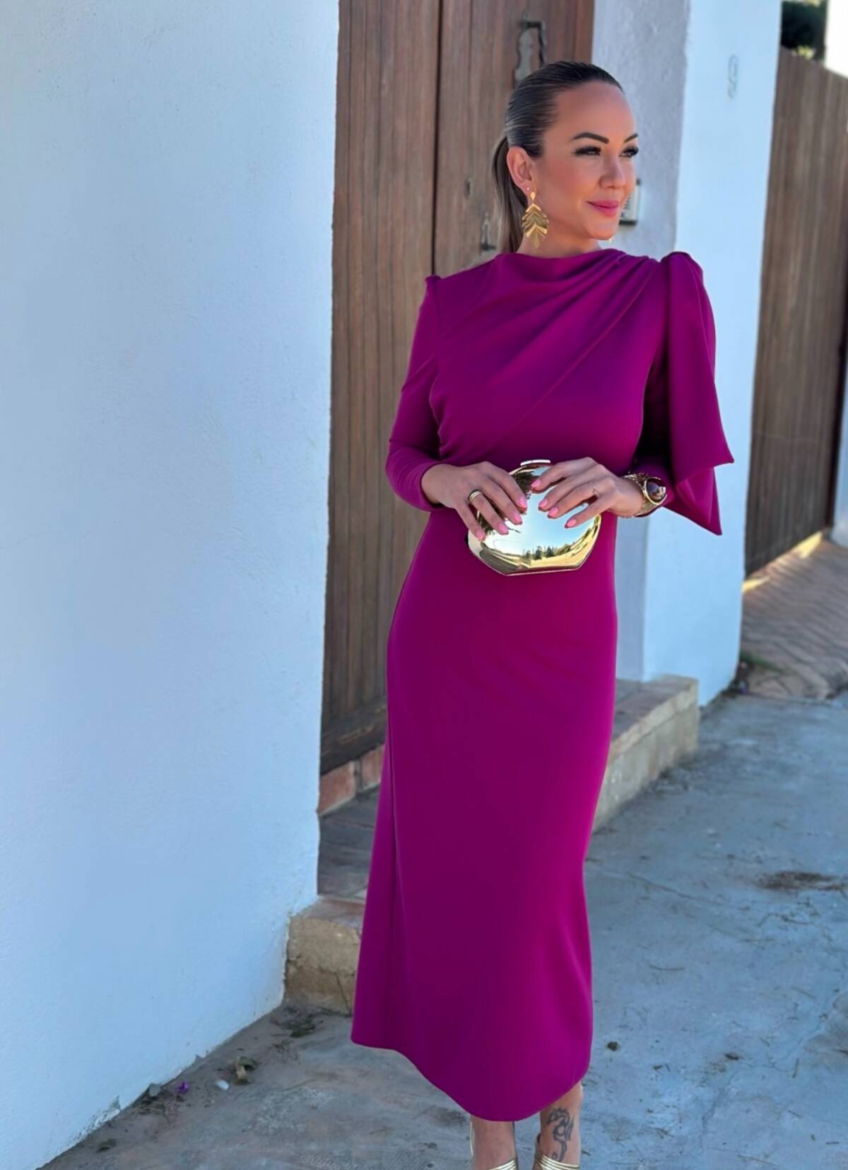 Vestido Lazada Hombro Buganvilla - Imagen 3