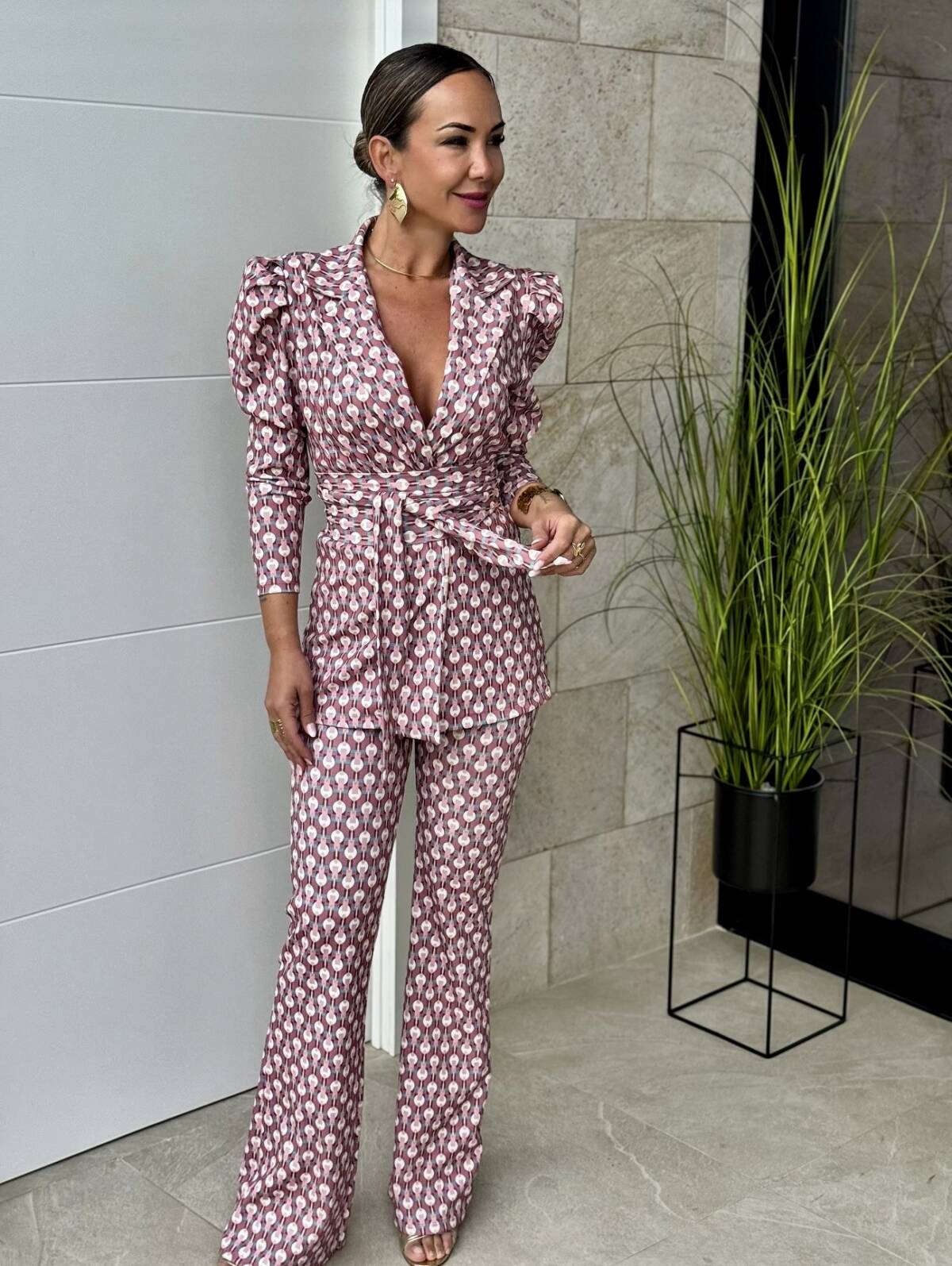 Conjunto Fajín Estampado Rosa - Imagen 6