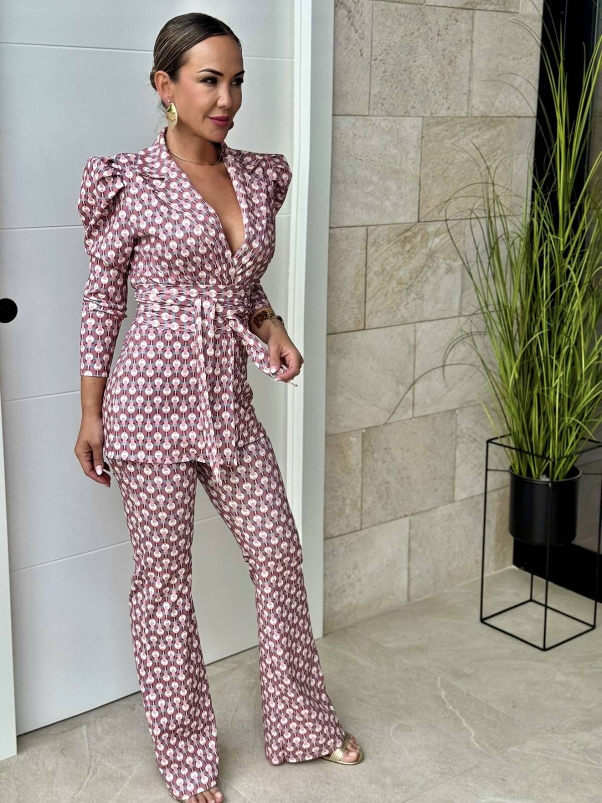 Conjunto Fajín Estampado Rosa - Imagen 5