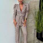 Conjunto Fajín Estampado Marrón