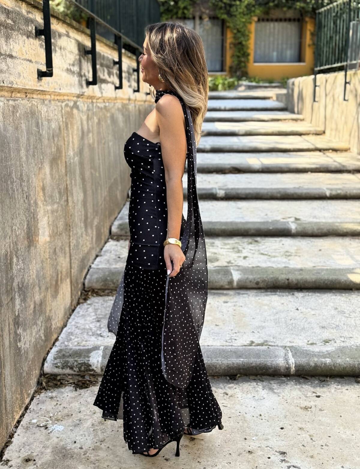 Vestido Lunar Fular Negro - Imagen 5