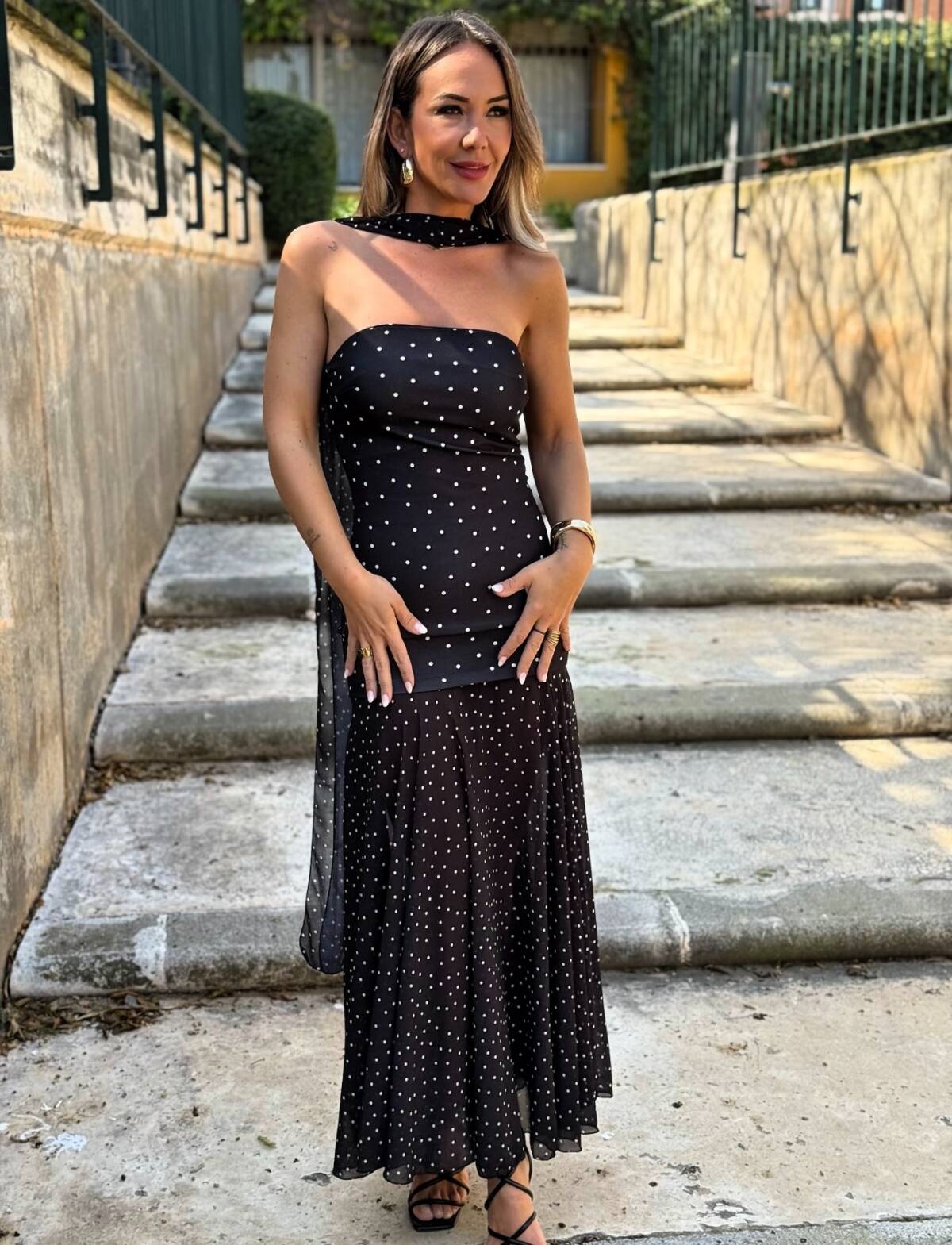 Vestido Lunar Fular Negro - Imagen 9