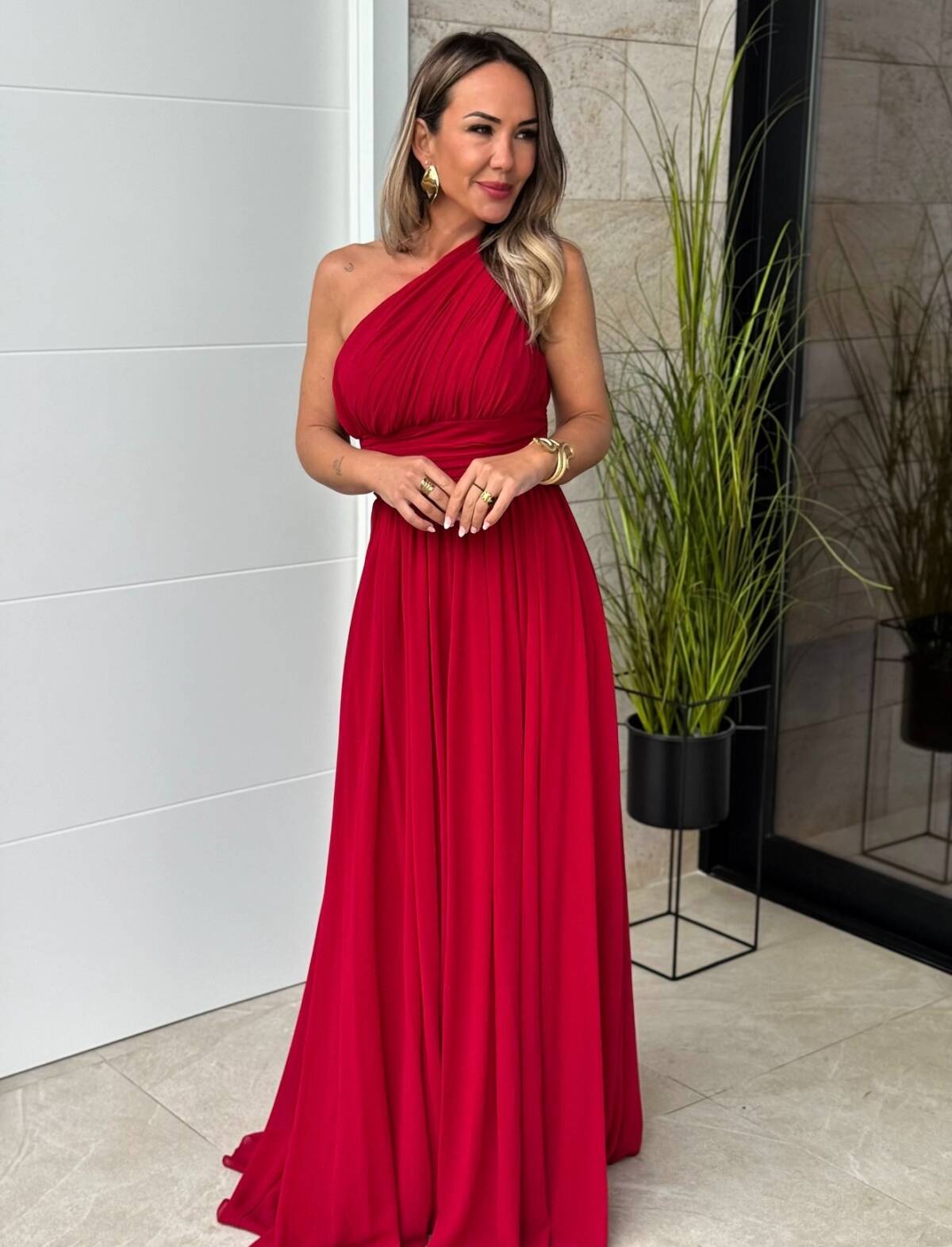 Vestido Roma Rojo Cereza - Imagen 9