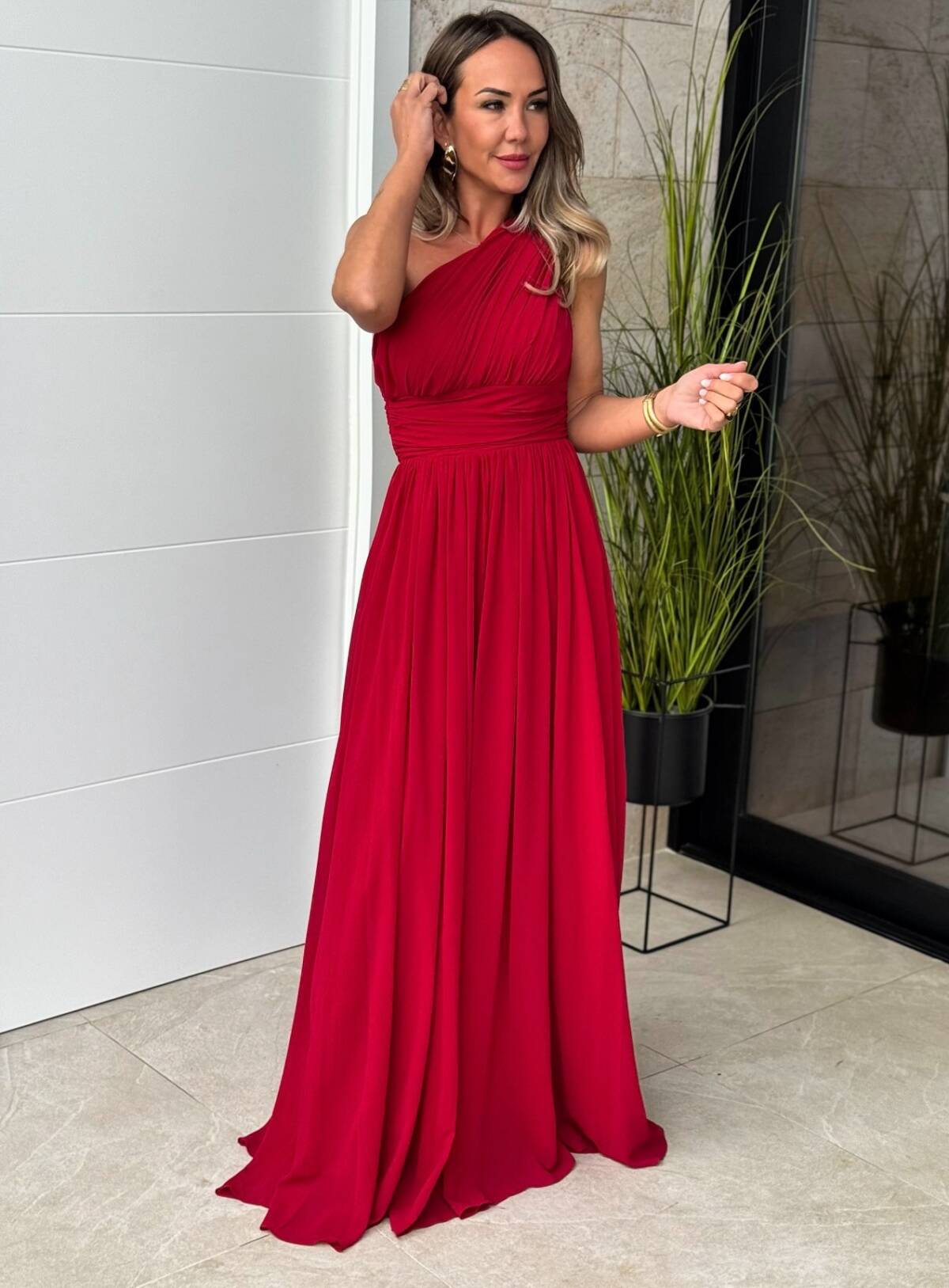 Vestido Roma Rojo Cereza - Imagen 7