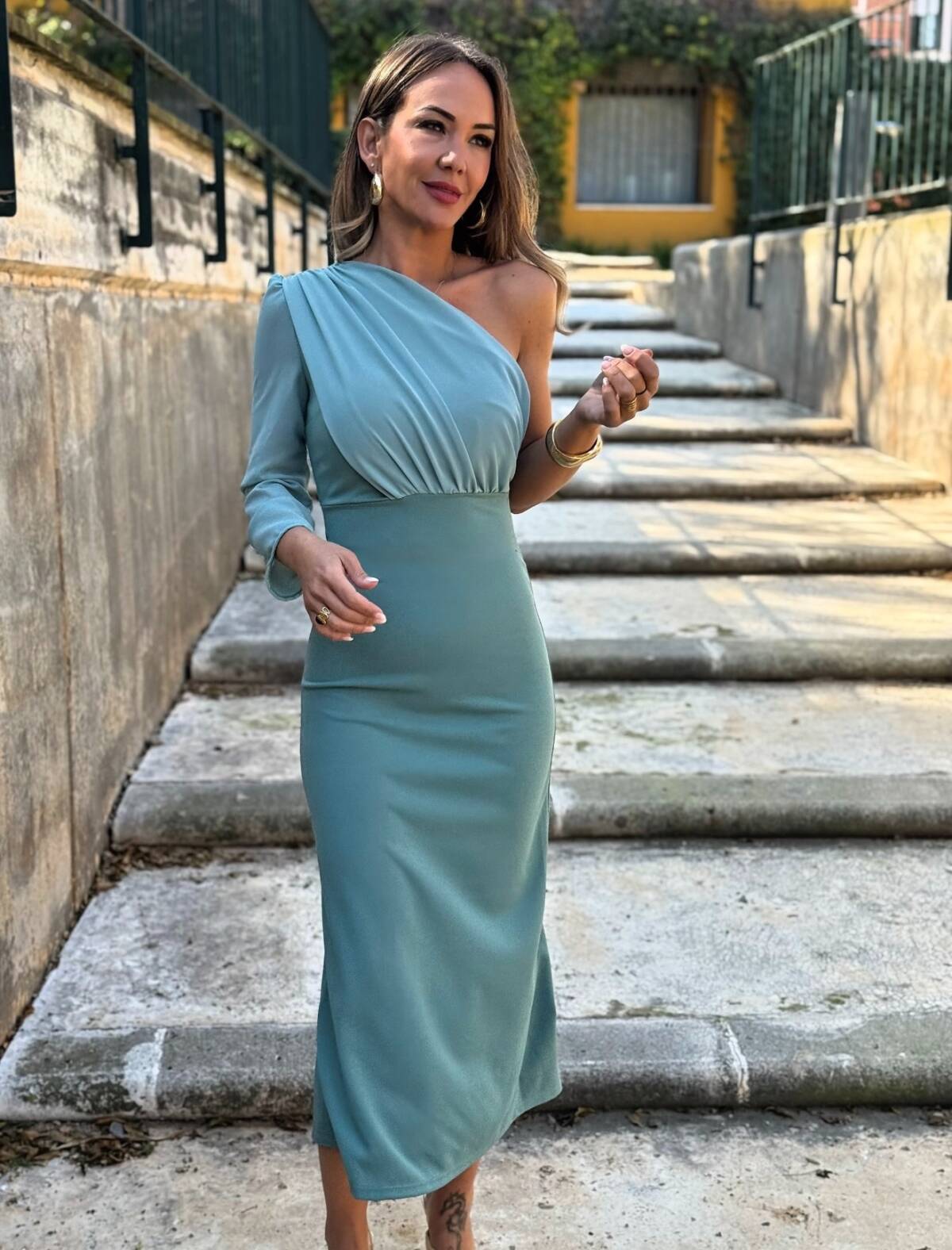 Vestido Flora Turquesa - Imagen 3