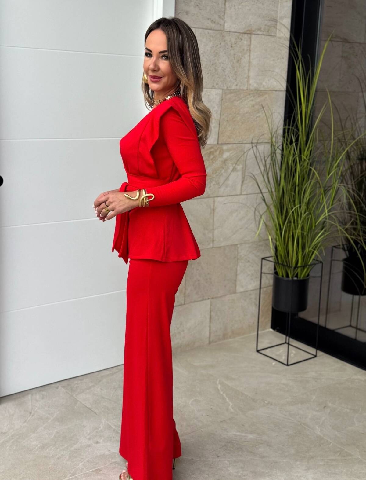 Conjunto Fajín Solapas Rojo - Imagen 3