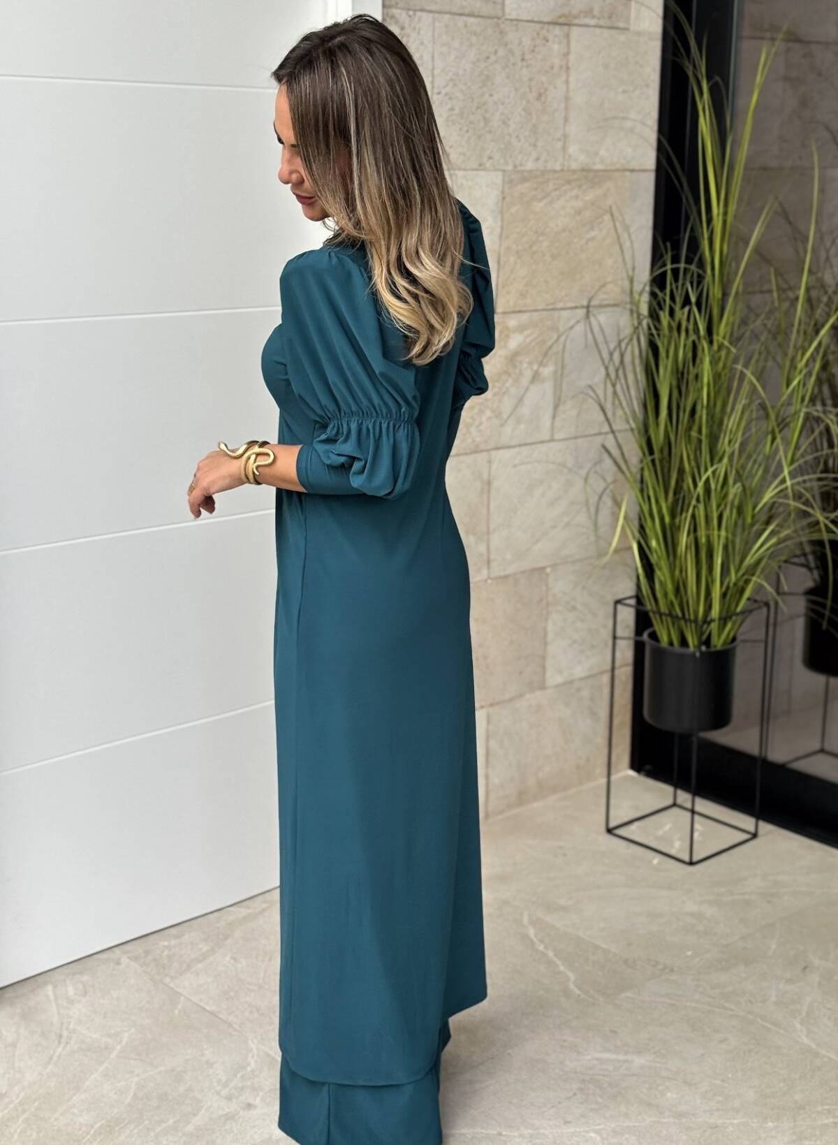 Conjunto Top Nudo Largo Petroleo - Imagen 4