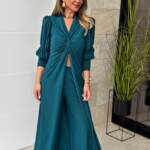 Conjunto Top Nudo Largo Petroleo