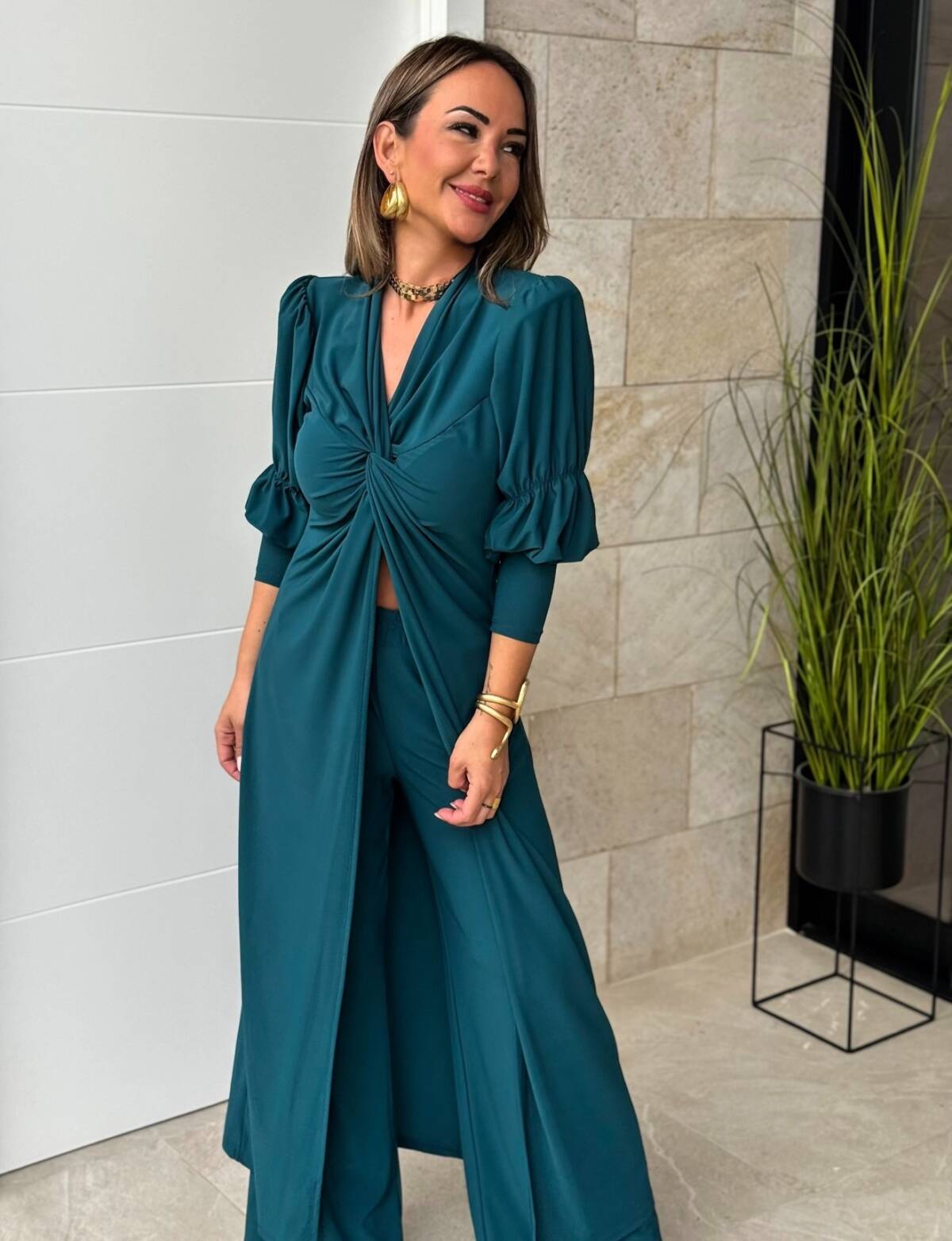 Conjunto Top Nudo Largo Petroleo - Imagen 5