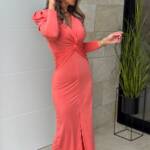Vestido Midi Nudo Coral