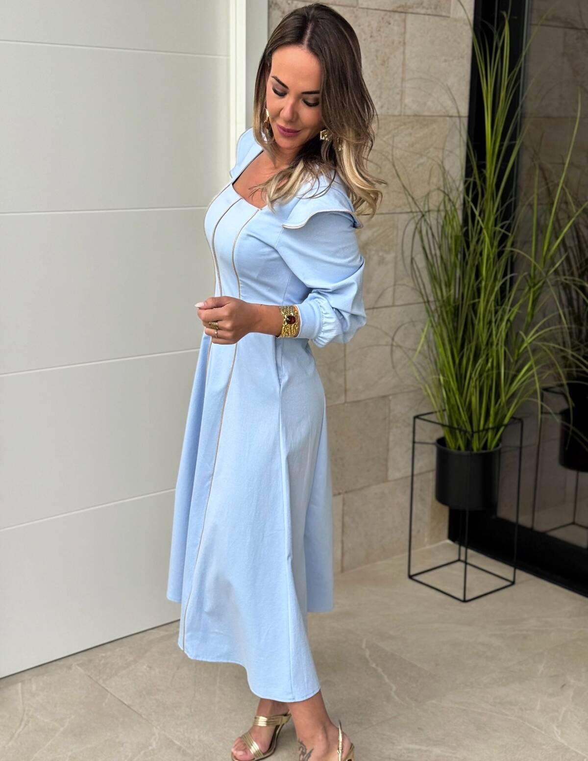 Vestido Olaya Celeste - Imagen 8