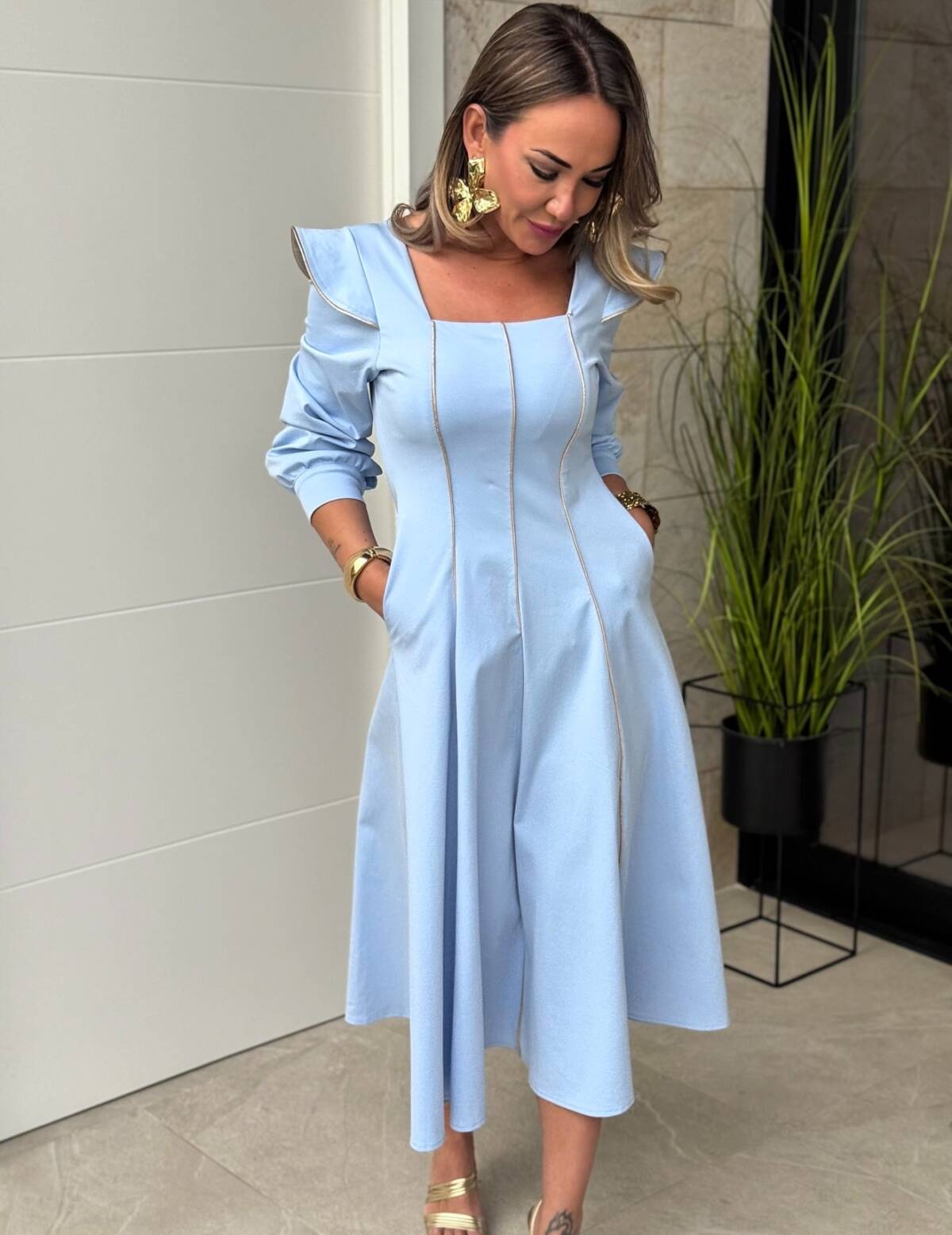 Vestido Olaya Celeste - Imagen 7