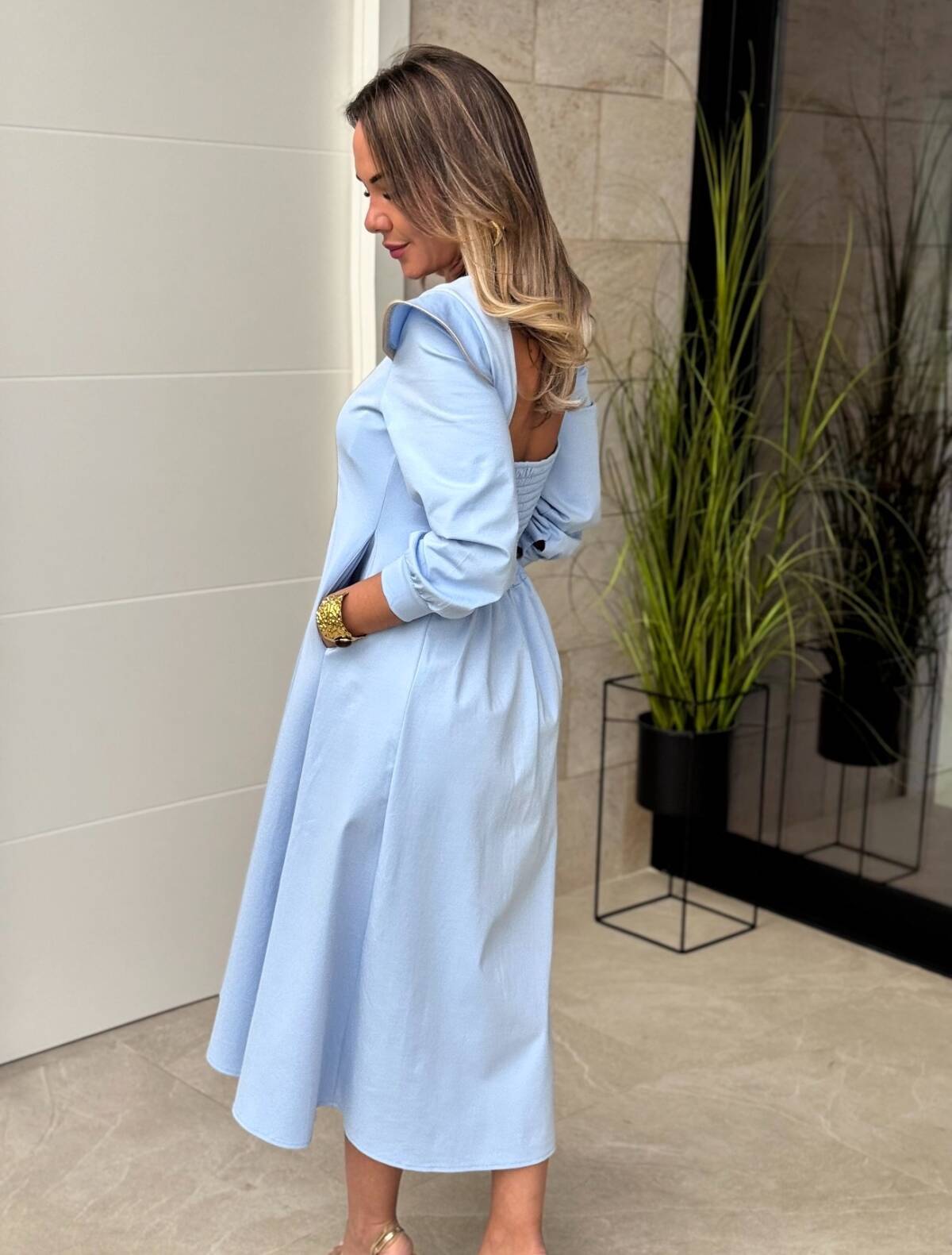 Vestido Olaya Celeste - Imagen 3