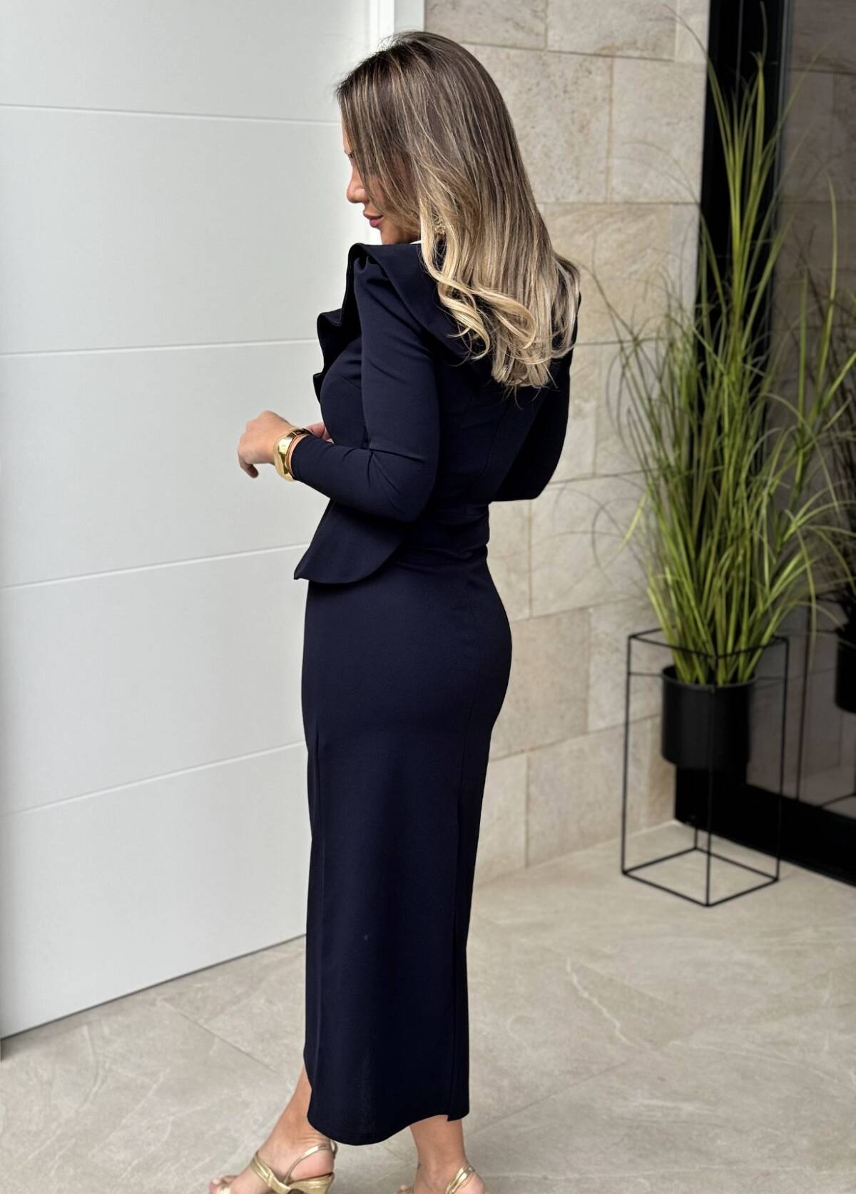 Vestido Volante Marino - Imagen 2