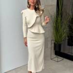 Vestido Volante Beige