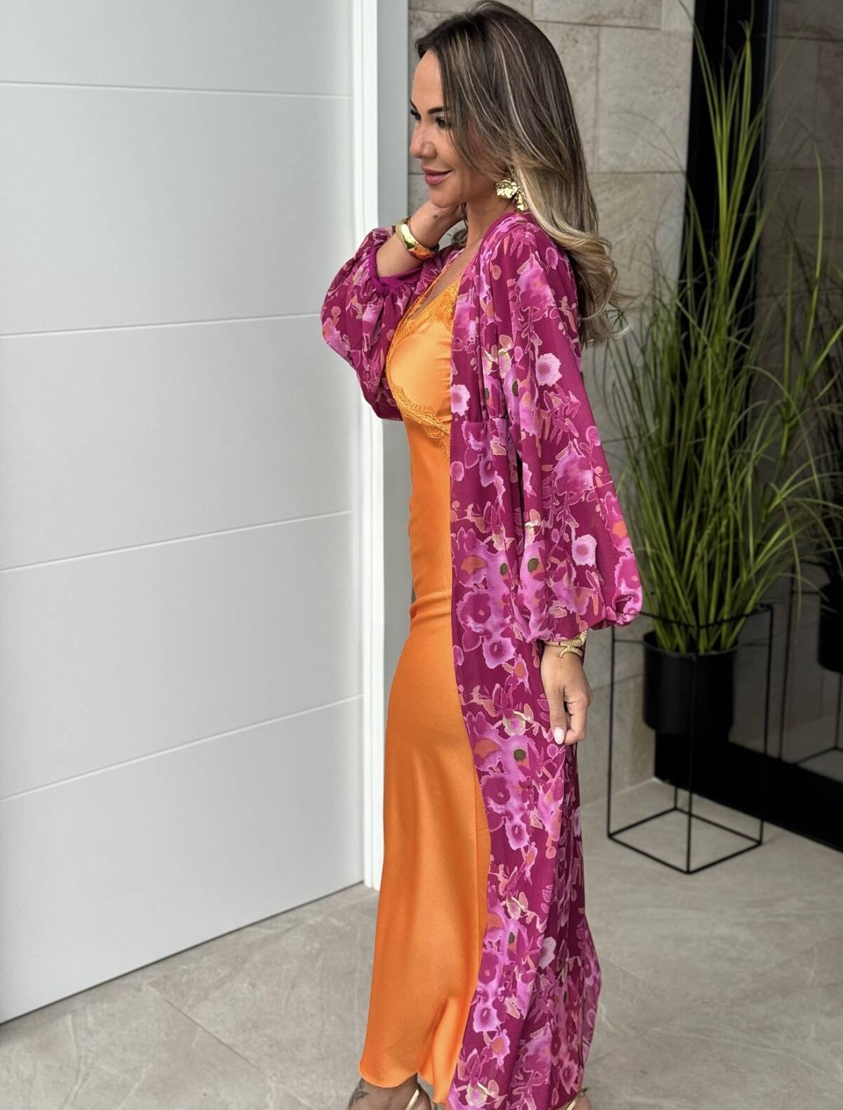Conjunto Vestido Lencero Caftan - Imagen 8