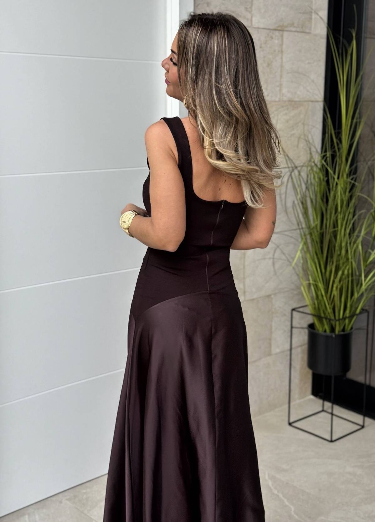 Vestido Palazzo Marrón - Imagen 2