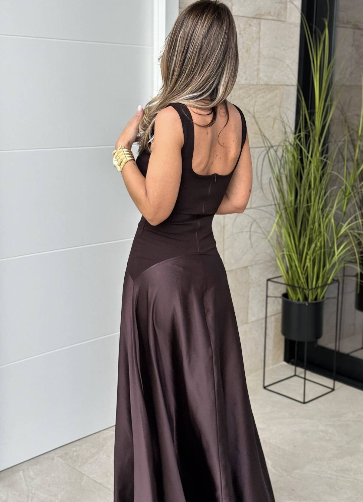 Vestido Palazzo Marrón - Imagen 5