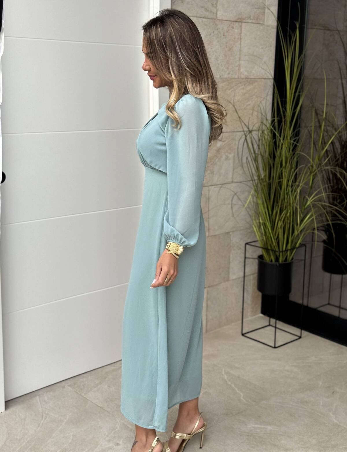 Vestido Isabel Turquesa - Imagen 4