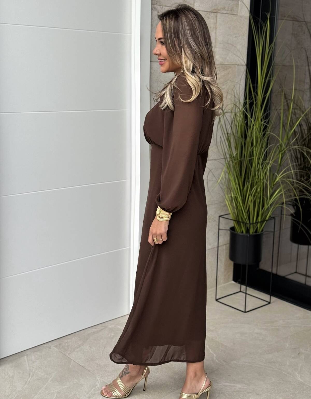 Vestido Isabel Marrón - Imagen 2