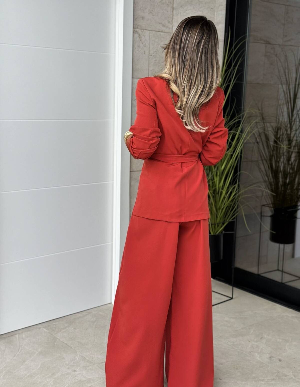 Conjunto Pantalón Pliegues Teja - Imagen 4