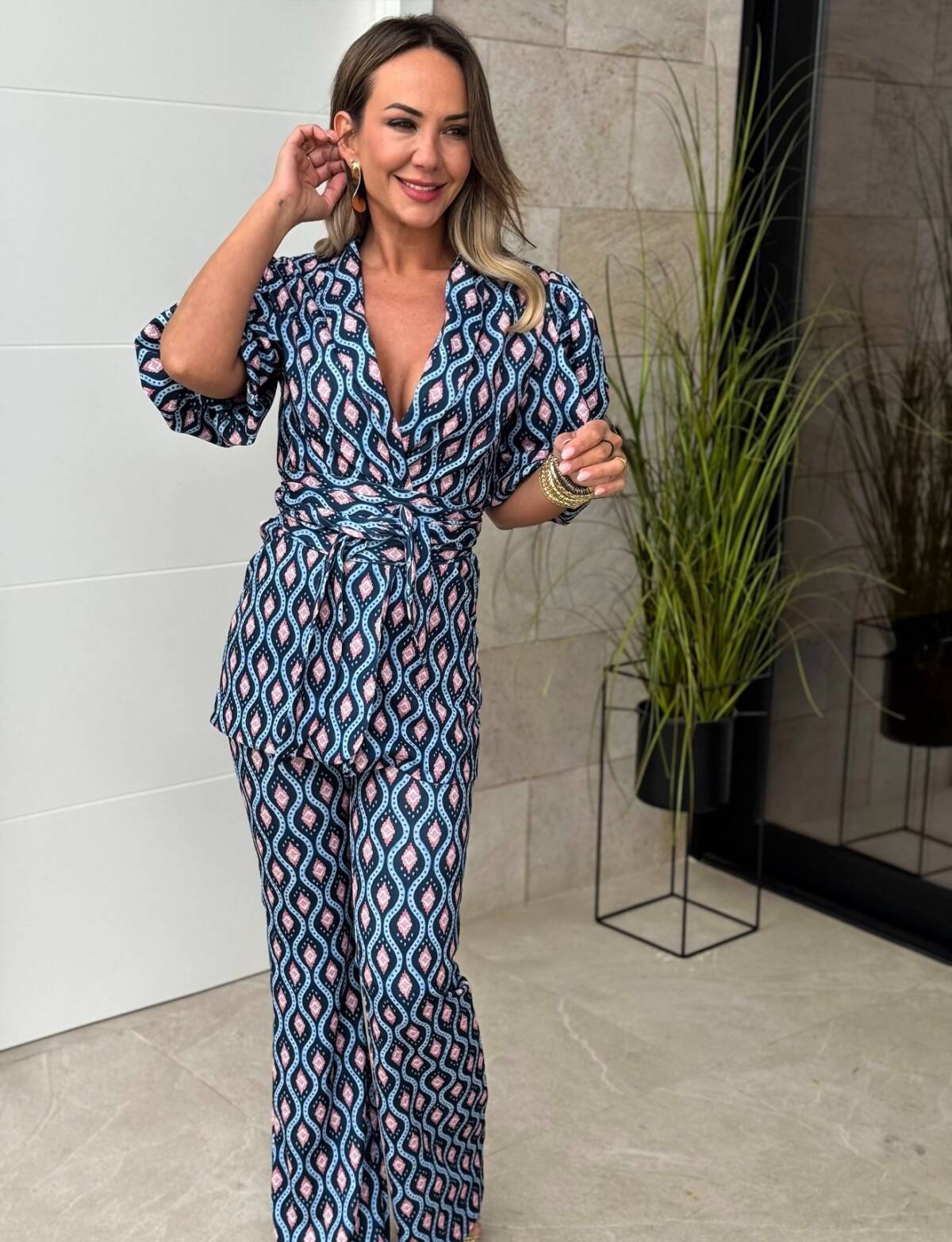 Conjunto Fajín Estampado Manga Corta Marino - Imagen 5