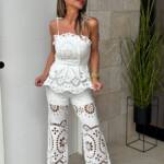 Conjunto Calado Pantalón Blanco