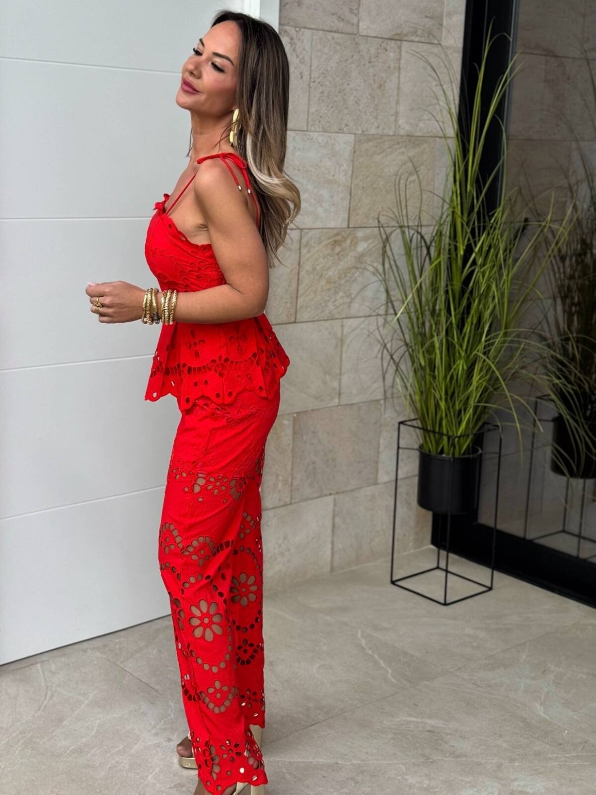 Conjunto Calado Pantalón Rojo - Imagen 4