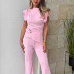 Conjunto Gota Dorada Rosa