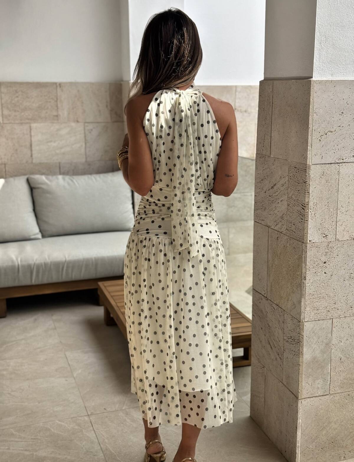 Vestido Halter Lunar Gasa - Imagen 2