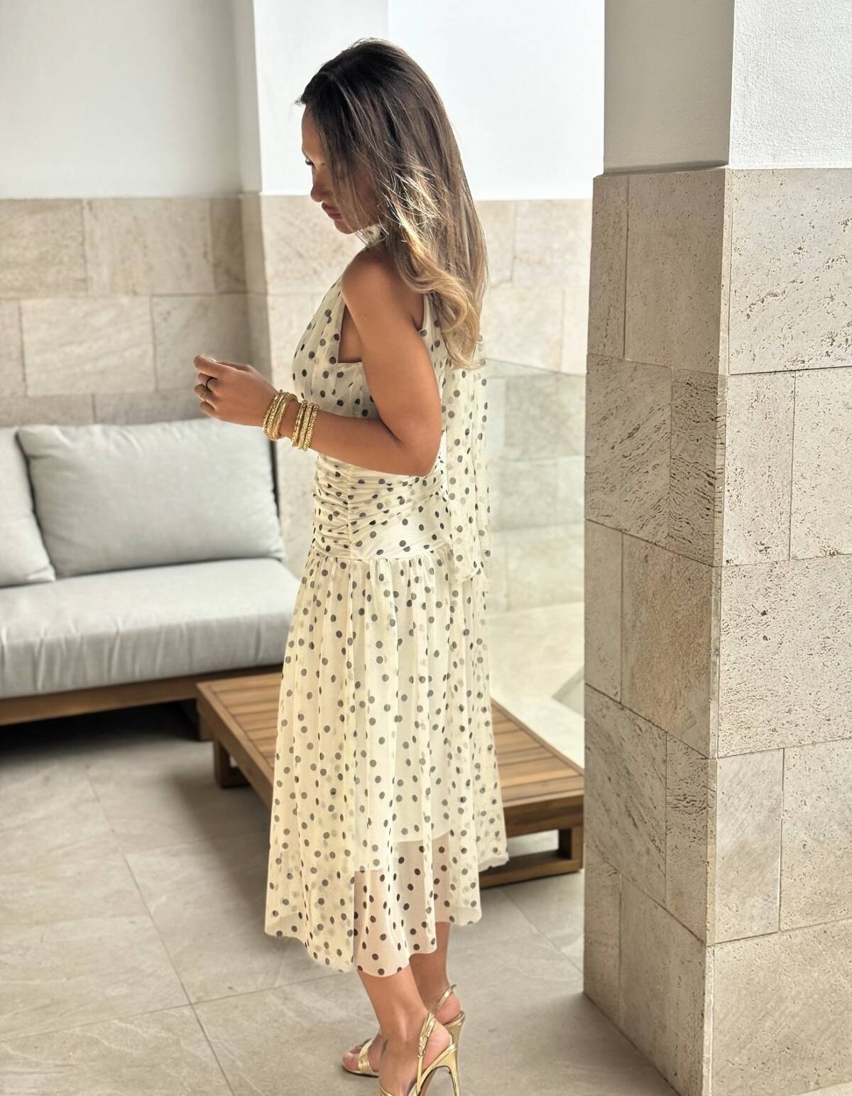 Vestido Halter Lunar Gasa - Imagen 3