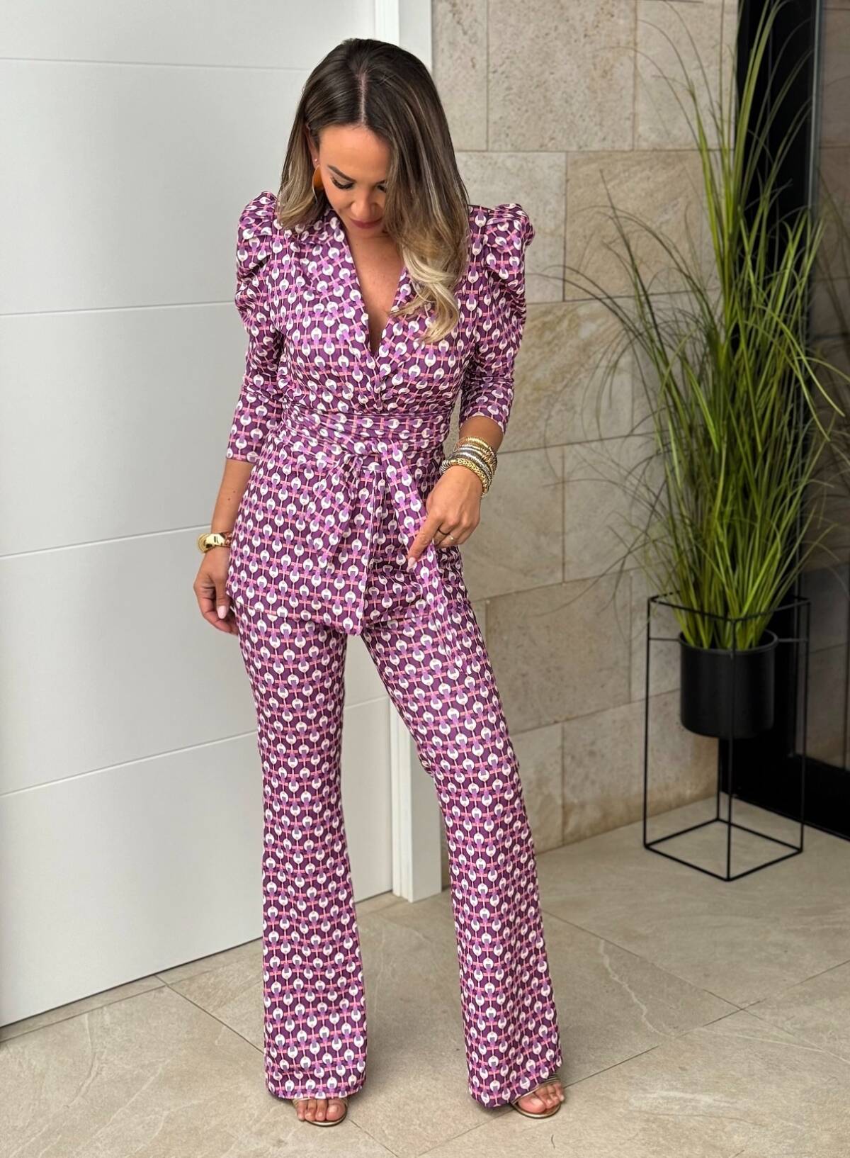 Conjunto Fajín Estampado Buganvilla - Imagen 5