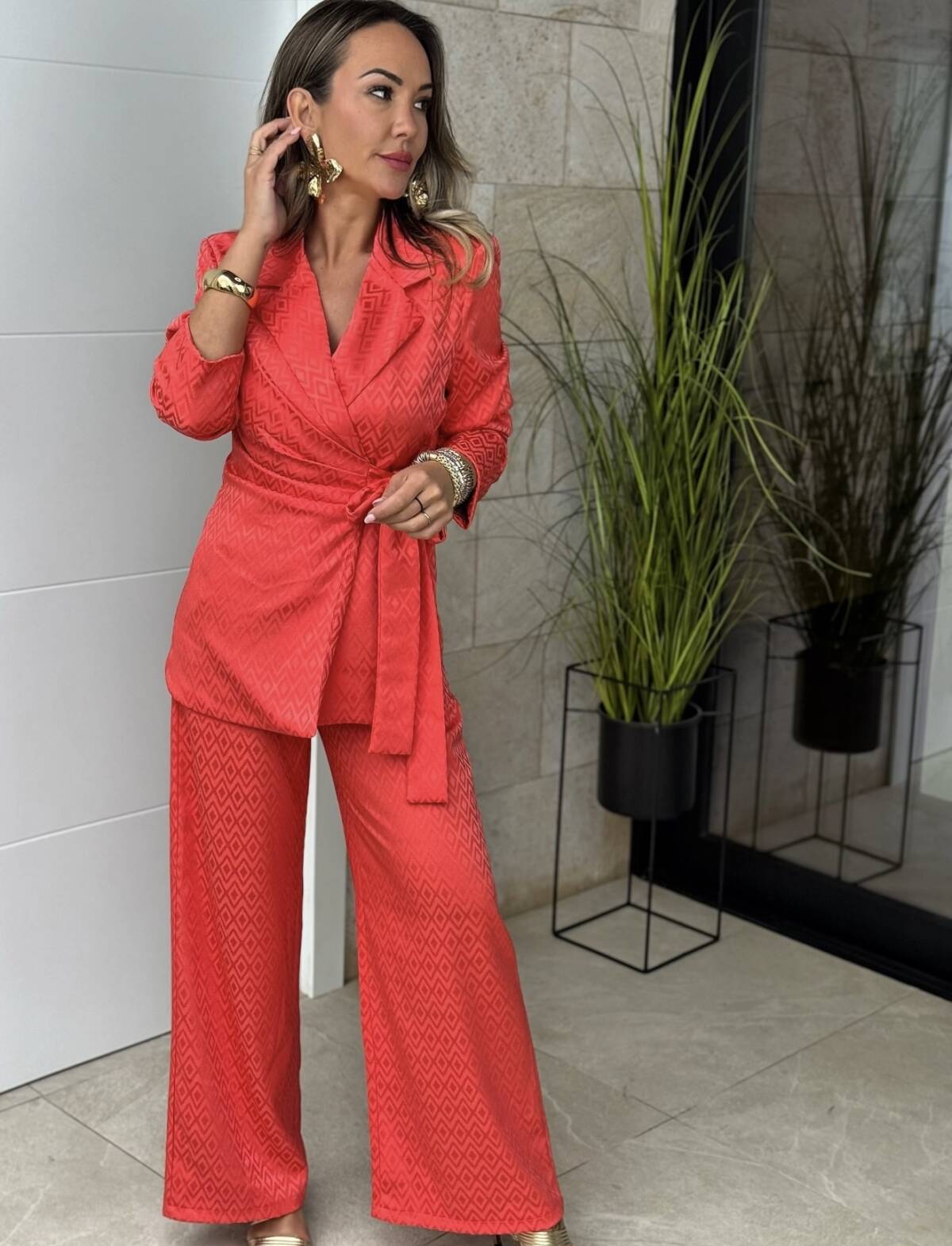 Conjunto Satinado Lazada Naranja - Imagen 8