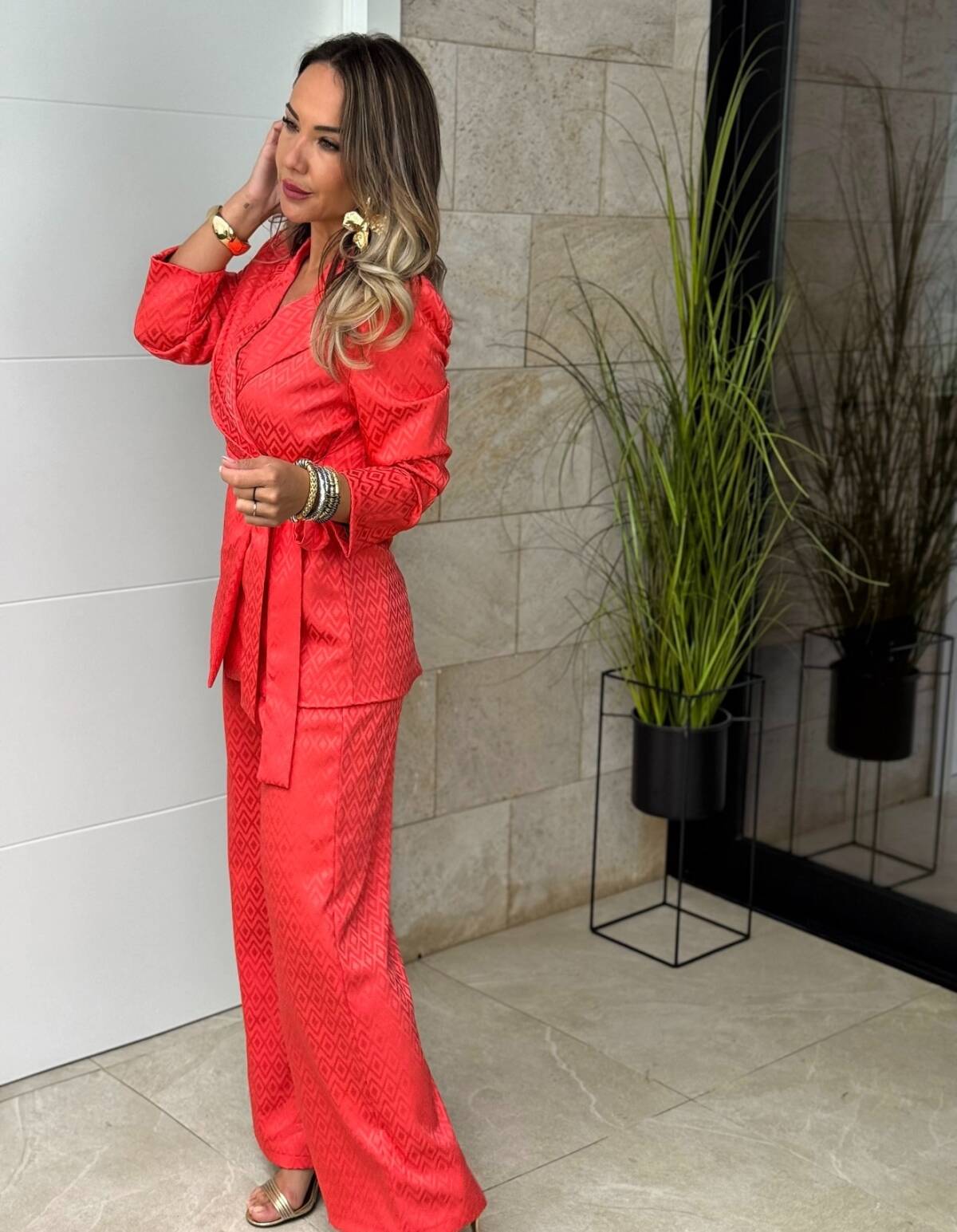 Conjunto Satinado Lazada Naranja - Imagen 9