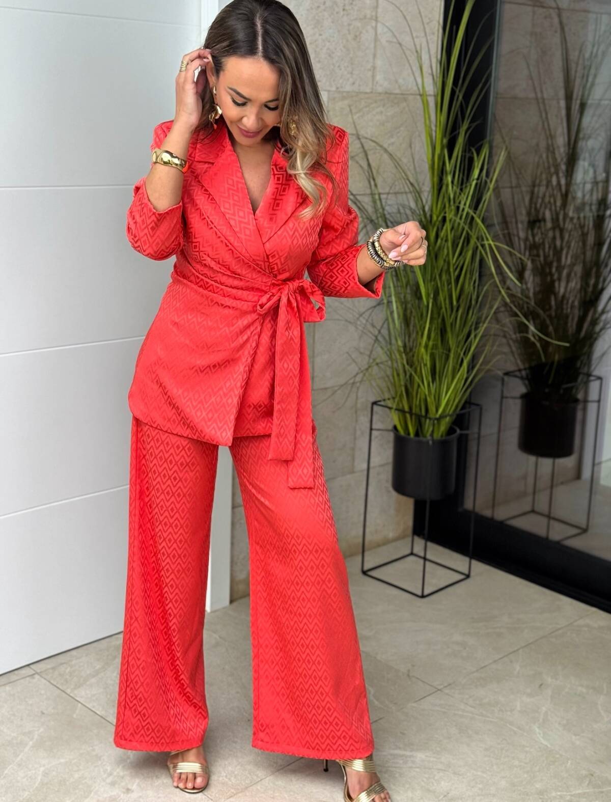 Conjunto Satinado Lazada Naranja - Imagen 5