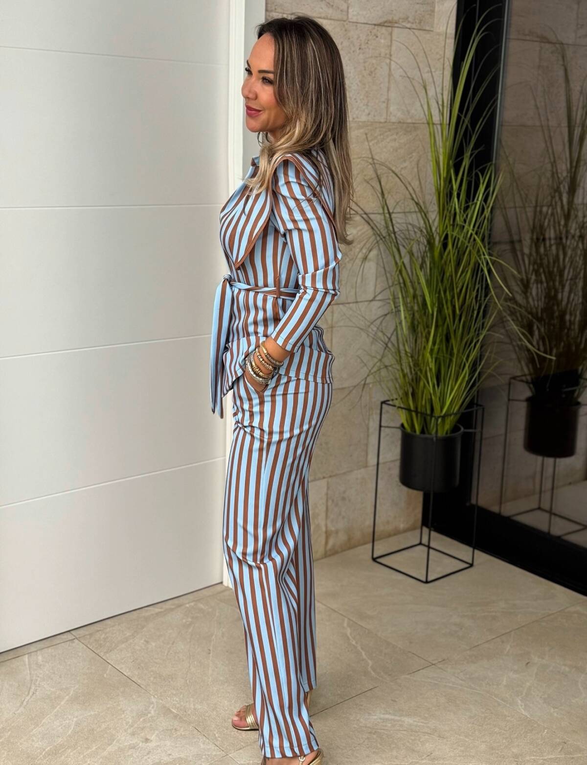 Conjunto Romina Celeste Marrón - Imagen 4