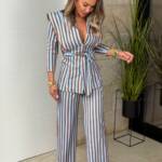 Conjunto Romina Celeste Marrón