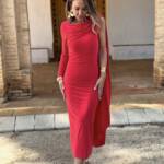 Vestido Capa Larga Rojo